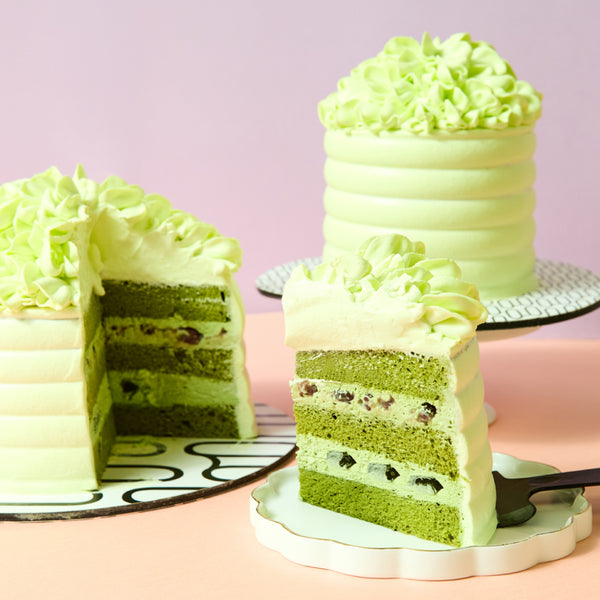 Matcha Red Bean Cream Cake